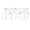 Buffet/bahut design laqué blanc 210 cm Twist