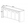 Buffet/bahut contemporain chêne clair Angelina