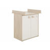 Commode à langer moderne chêne clair/blanc Gaby