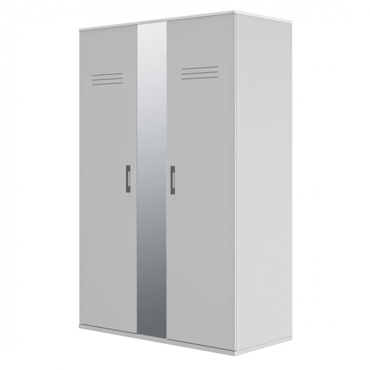 Armoire enfant moderne blanc/gris Séraphin