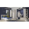 Armoire enfant moderne blanc/gris Séraphin