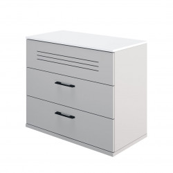 Commode enfant moderne blanc/gris Séraphin