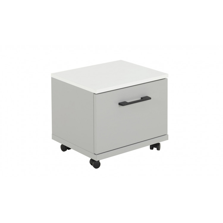 Chevet enfant moderne blanc/gris Séraphin