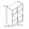 Etagère moderne 4 casiers/2 portes Module