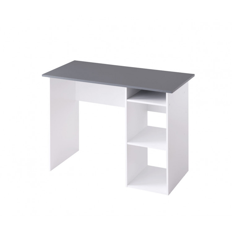 Bureau droit moderne blanc/gris Module