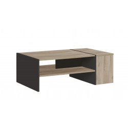Table basse coffre contemporaine chêne/noir Dolores