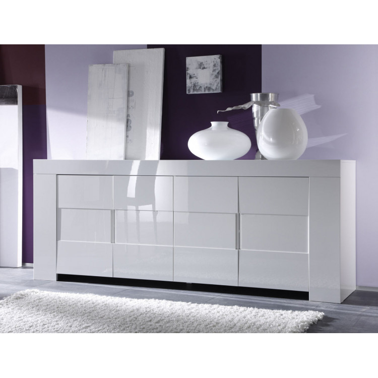 Buffet/bahut 4 portes design laqué blanc Judy