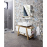 Meuble sous lavabo scandinave chêne/blanc Geralda