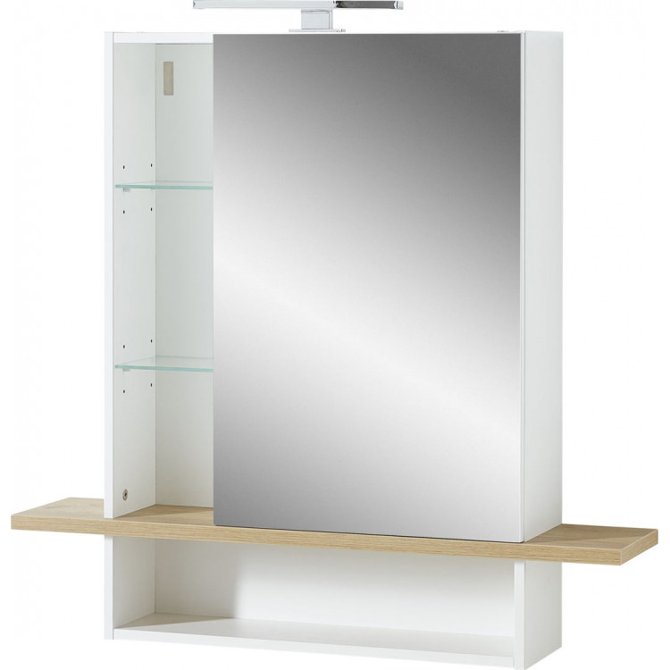 Armoire de toilette scandinave chêne/blanc Geralda