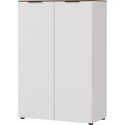 Armoire de bureau moderne hauteur 120 cm gris/noyer Louana
