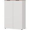 Armoire de bureau moderne hauteur 120 cm gris/noyer Louana