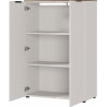 Armoire de bureau moderne hauteur 120 cm gris/noyer Louana