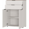 Armoire de bureau moderne hauteur 120 cm gris/noyer Louana I