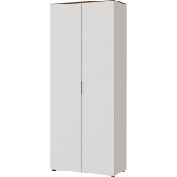 Armoire de bureau moderne hauteur 197 cm gris/noyer Louana
