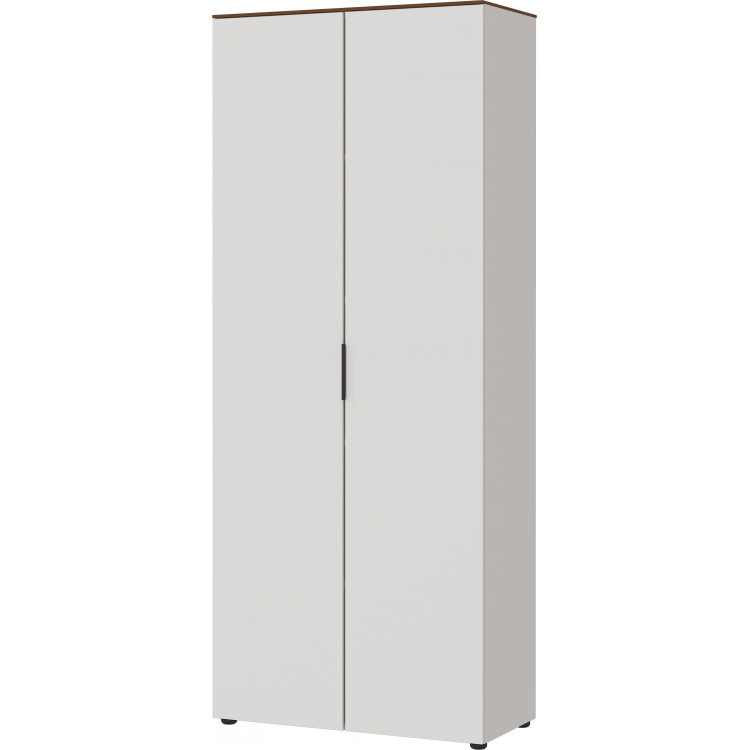 Armoire de bureau moderne hauteur 197 cm gris/noyer Louana