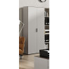 Armoire de bureau moderne hauteur 197 cm gris/noyer Louana