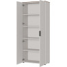 Armoire de bureau moderne hauteur 197 cm gris/noyer Louana