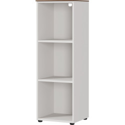 Etagère de bureau moderne hauteur 120 cm gris/noyer Louana