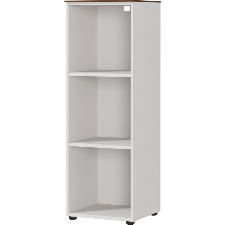 Etagère de bureau moderne hauteur 120 cm gris/noyer Louana