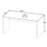 Bureau droit moderne gris/noyer Louana