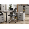 Bureau d'angle moderne noyer/gris Louana