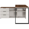 Bureau d'angle moderne noyer/gris Louana