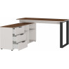 Bureau d'angle moderne noyer/gris Louana