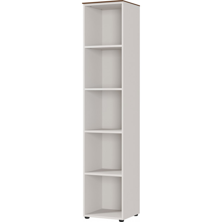 Etagère de bureau moderne hauteur 197 cm gris/noyer Louana