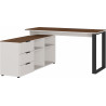 Ensemble de bureau moderne gris/noyer Louana