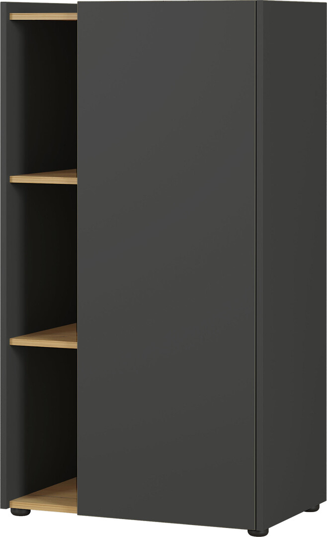 Armoire de bureau moderne hauteur 115 cm graphite/graphite Calvine