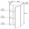 Armoire de bureau moderne hauteur 115 cm graphite/graphite Calvine