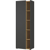 Armoire de bureau moderne hauteur 188 cm graphite/chêne Calvine