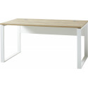 Bureau droit moderne chêne/blanc Pietro