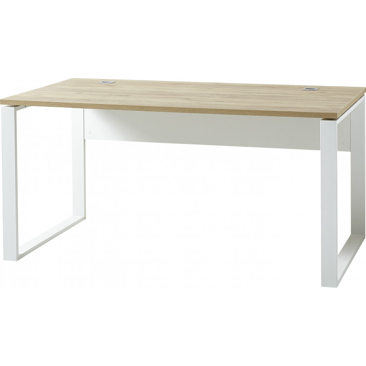 Bureau droit moderne chêne/blanc Pietro