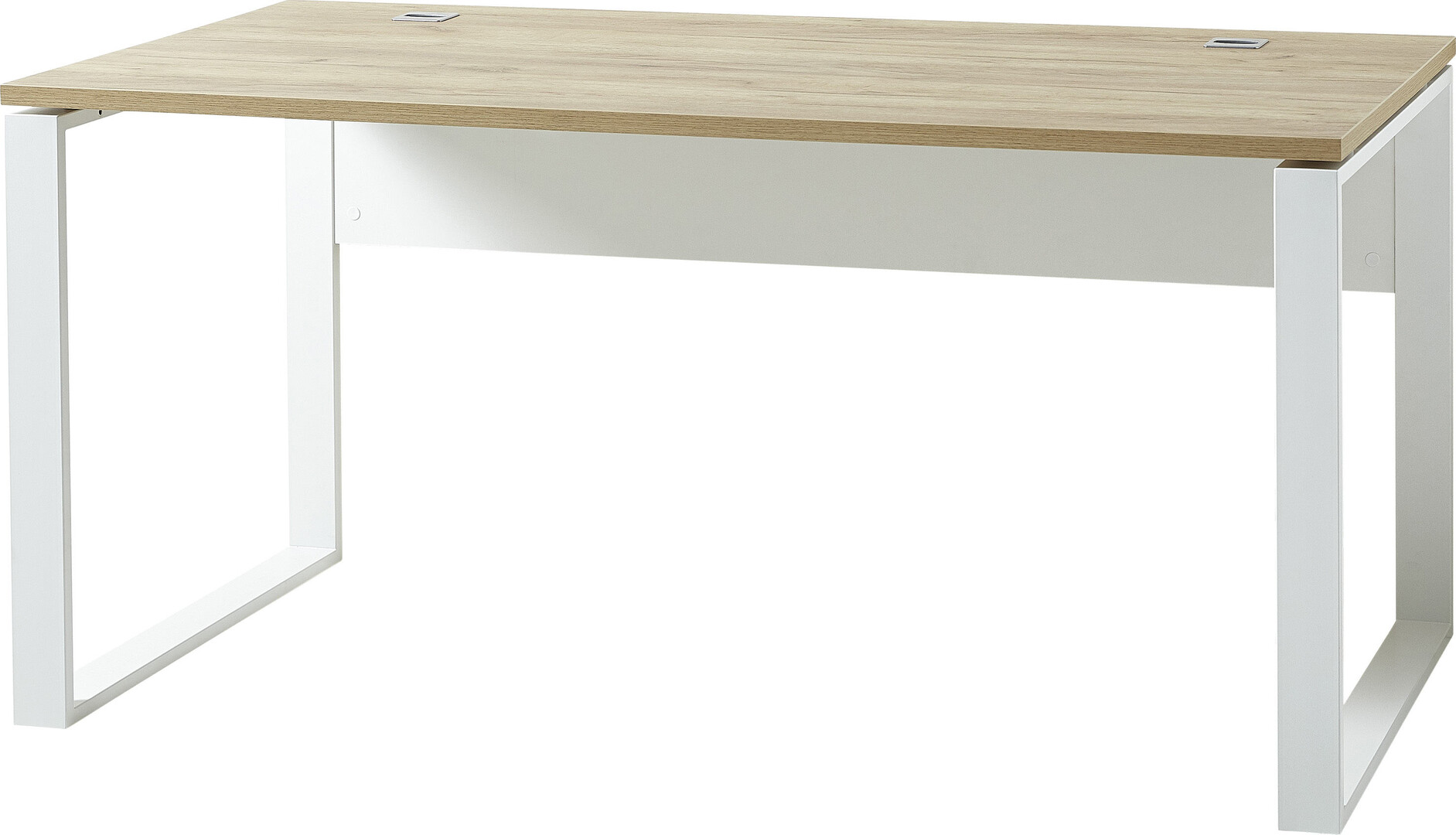 Bureau GW-MONTERIA 160 cm en blanc avec tablette avec support en verre de  sécurité