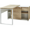 Bureau d'angle moderne chêne/blanc Pietro