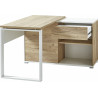 Bureau d'angle moderne chêne/blanc Pietro