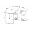 Bureau d'angle moderne chêne/blanc Pietro