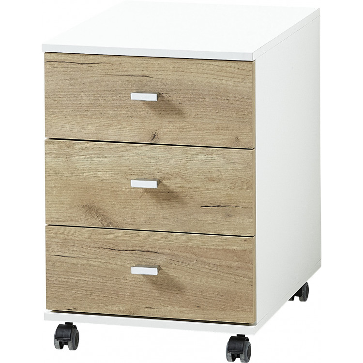 Caisson de bureau moderne chêne/blanc Pietro