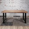 Table de bar industrielle en bois massif Oliver II