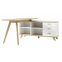 Bureau d'angle scandinave chêne/blanc Losana