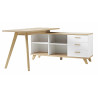 Bureau d'angle scandinave chêne/blanc Losana