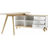 Bureau d'angle scandinave chêne/blanc Losana