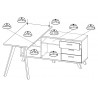 Bureau d'angle scandinave chêne/blanc Losana