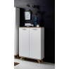 Armoire basse de bureau scandinave chêne/blanc Losana