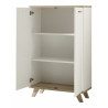 Armoire basse de bureau scandinave chêne/blanc Losana