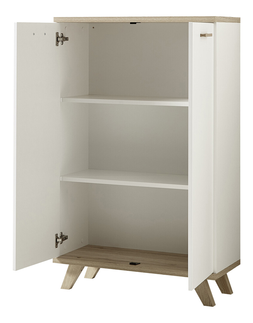 Bureau d'angle scandinave chêne/blanc Losana