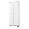 Armoire haute de bureau scandinave chêne/blanc Losana