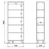 Armoire haute de bureau scandinave chêne/blanc Losana