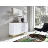 Buffet/bahut scandinave 144 cm chêne/blanc Losana